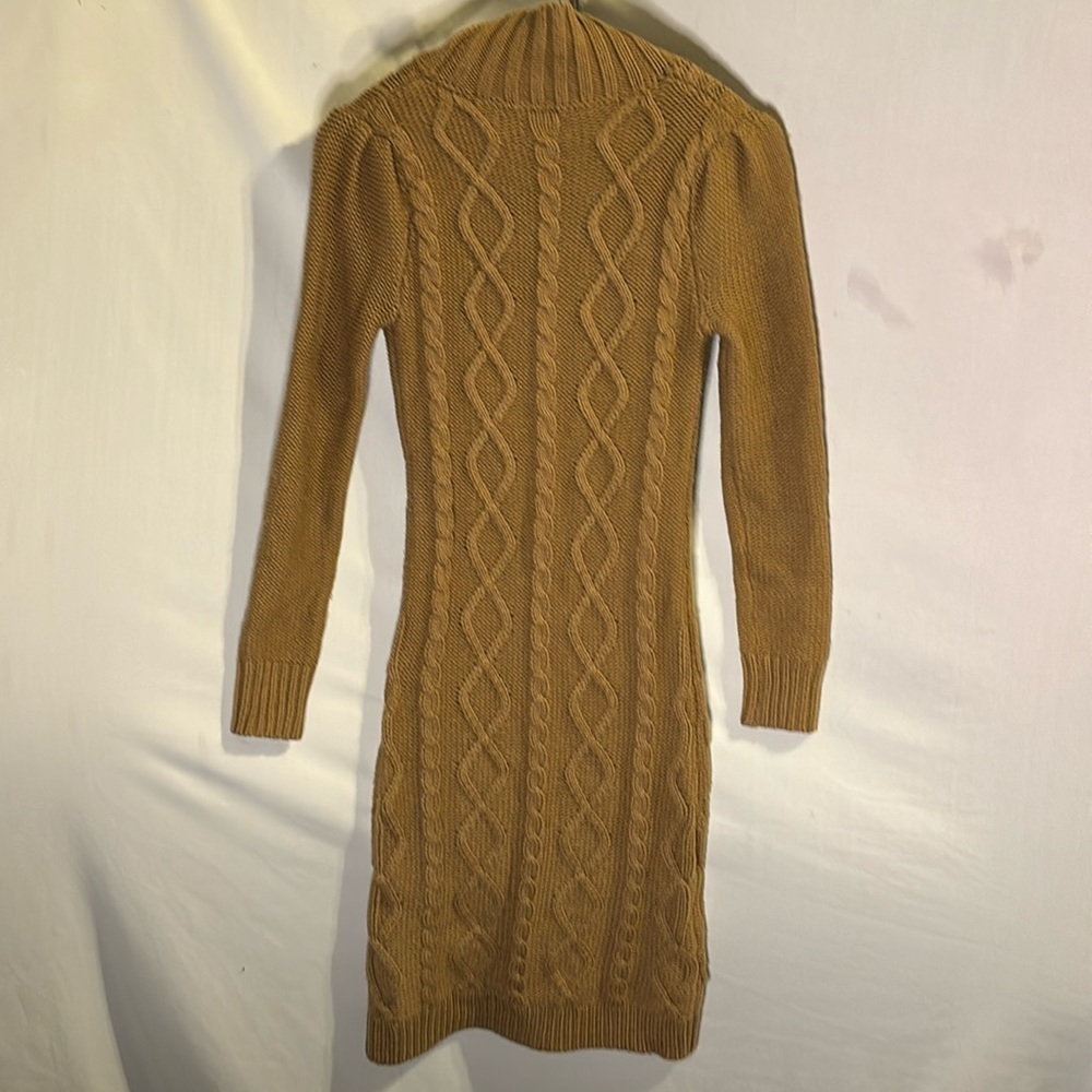 Victoria Secret Moda International Cable Knit Sweater Dress Bodycon Small Tan - Picture 7 of 7